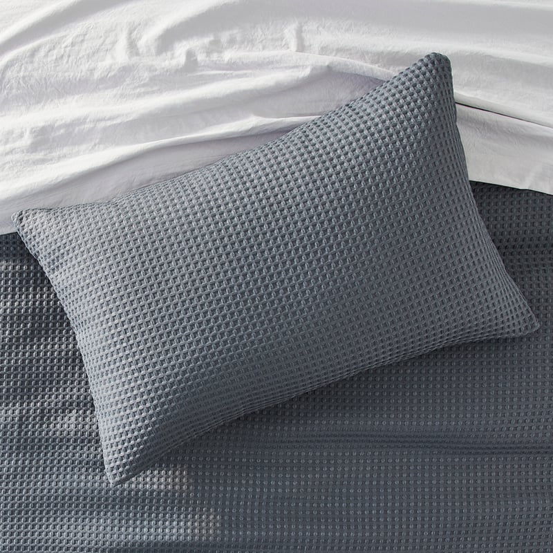 Windsor Waffle Charcoal Quilt Cover Set + Separates