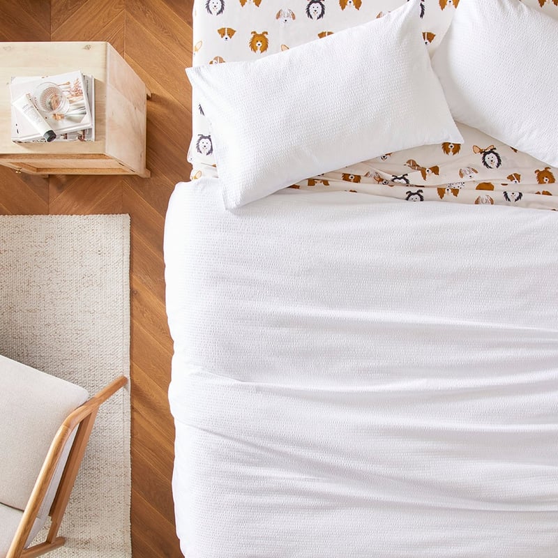 Tillie White Seersucker Quilt Cover Set