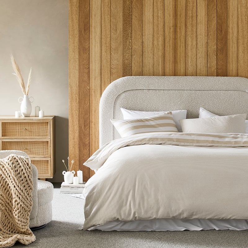 Flannelette Printed Sand Stripe Quilt Cover Set