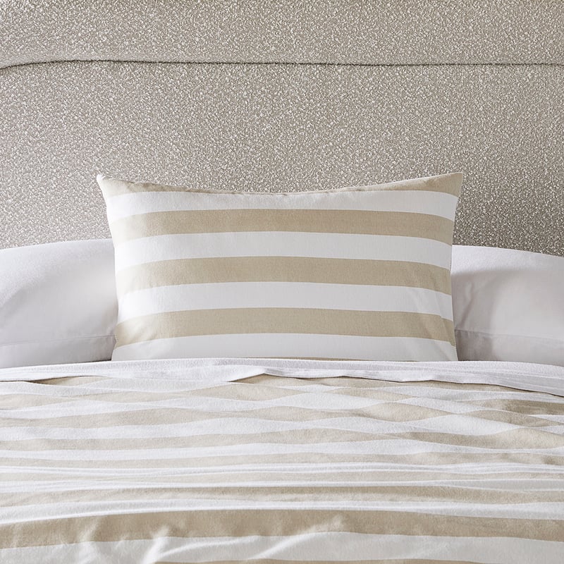 Flannelette Printed Sand Stripe Quilt Cover Set