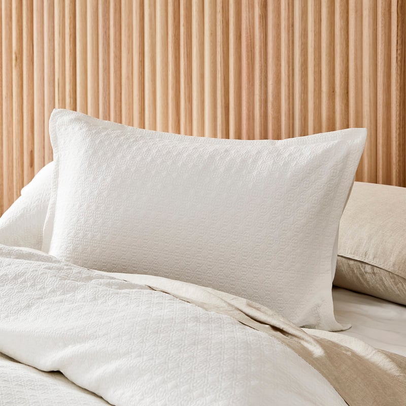 Freya Matelasse White Pillowcases