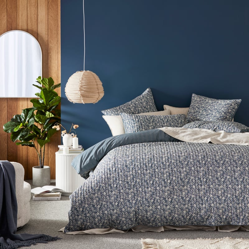 Eliza Storm Blue Quilted Quilt Cover Separates