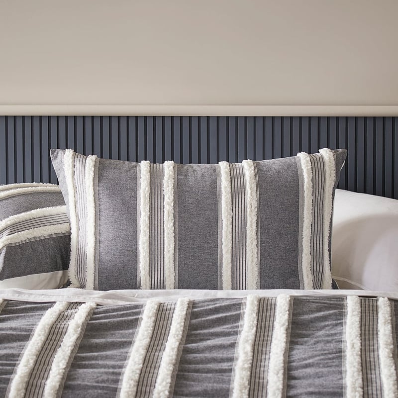 Taylor Grey Tufted Quilt Cover Pillowcases