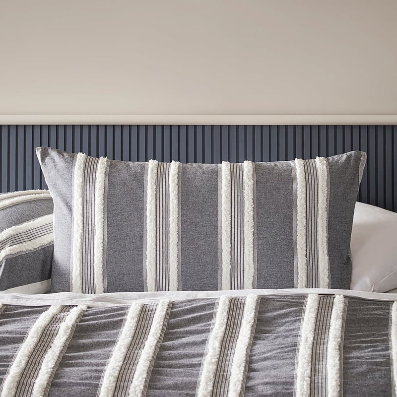 Taylor Grey Tufted Quilt Cover Pillowcases