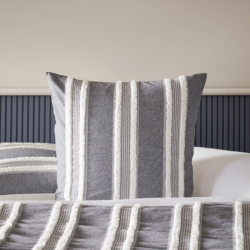 Taylor Grey Tufted Quilt Cover Pillowcases