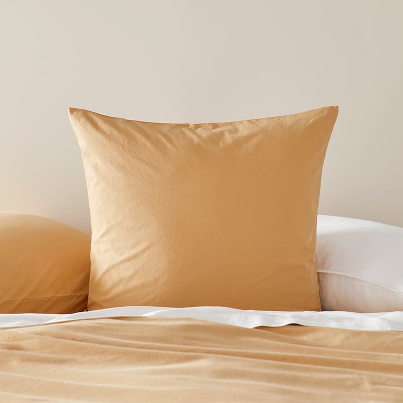 Stonewashed Cotton Gold Pillowcases