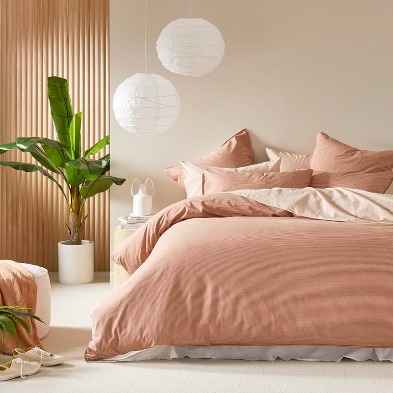 Stonewashed Cotton Printed Earth Stripe Pillowcases