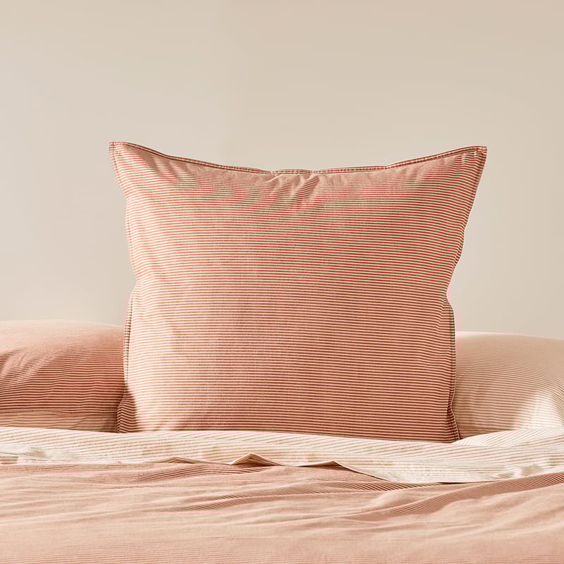 Stonewashed Cotton Printed Earth Stripe Pillowcases