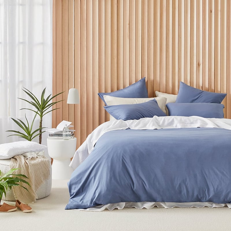Ultra Soft Jersey True Blue Quilt Cover Separates