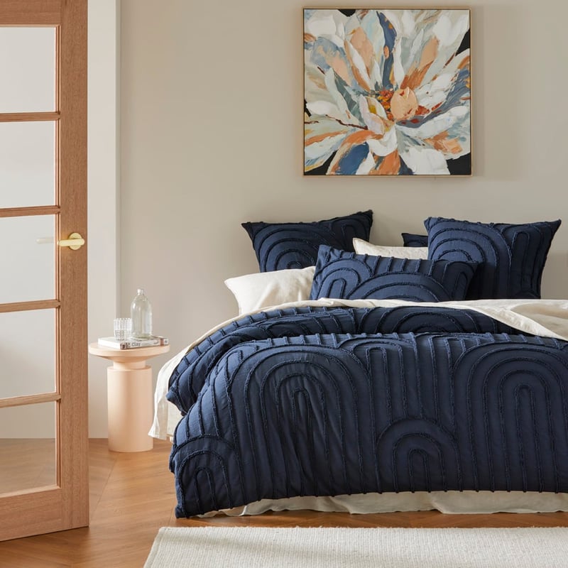 Archie Navy Tufted Quilt Cover Separates