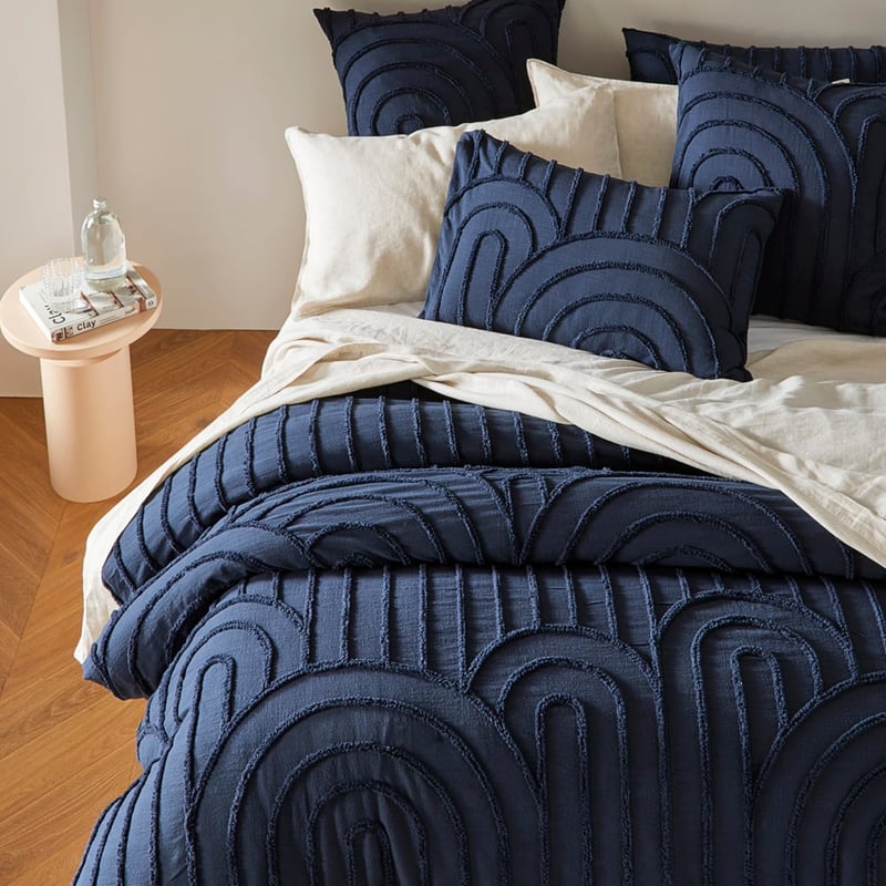 Archie Navy Tufted Quilt Cover Separates