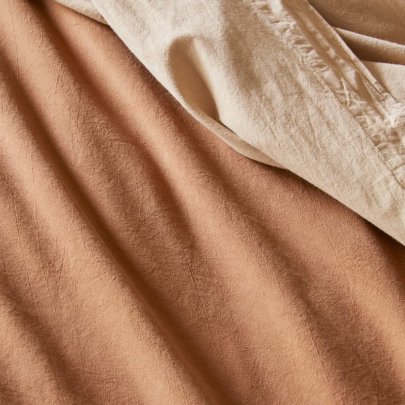 Stonewashed Cotton Cocoa Quilt Cover Separates