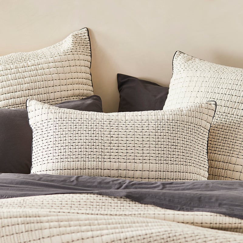 Kantha Natural Quilted Pillowcases