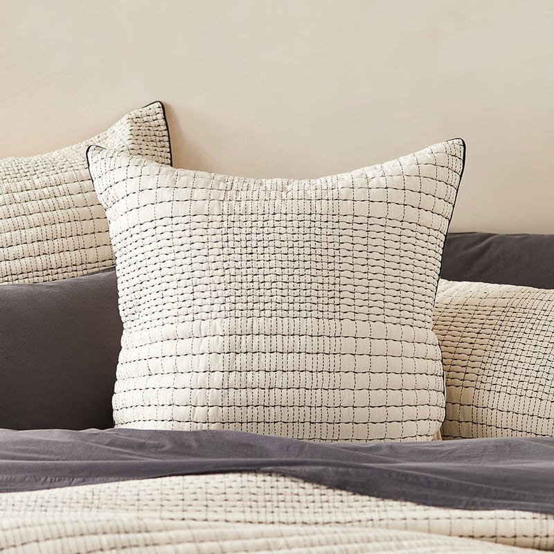 Kantha Natural Quilted Pillowcases