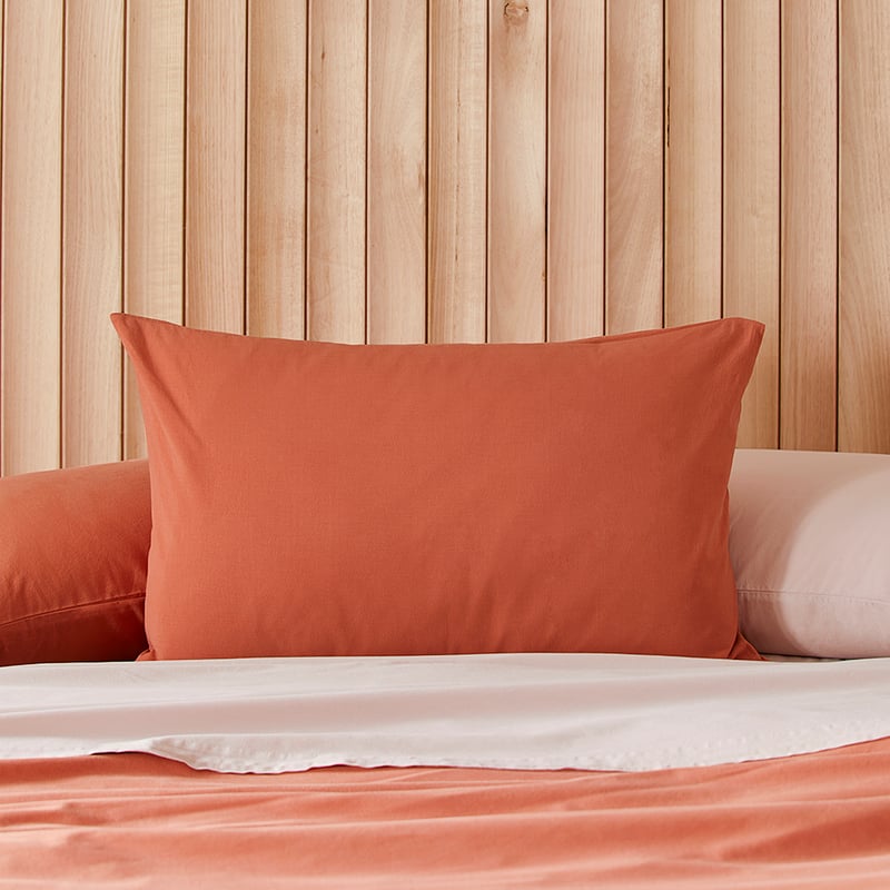 Stonewashed Cotton Paprika Quilt Cover Separates