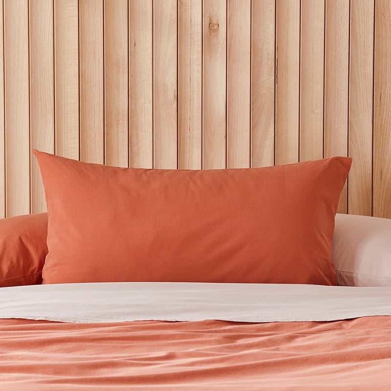 Stonewashed Cotton Paprika Quilt Cover Separates