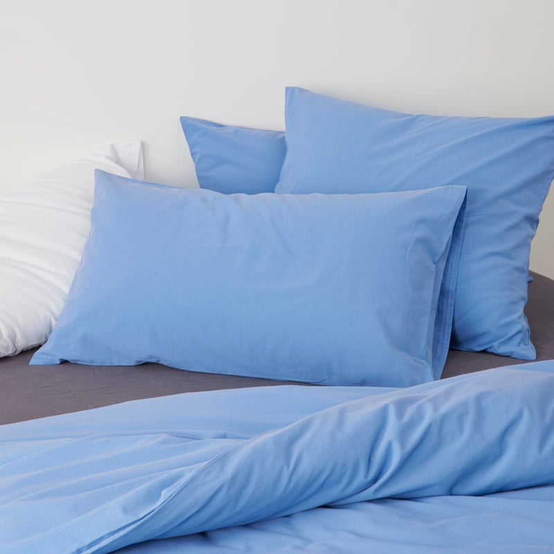 Stonewashed Cotton French Blue Quilt Cover Separates