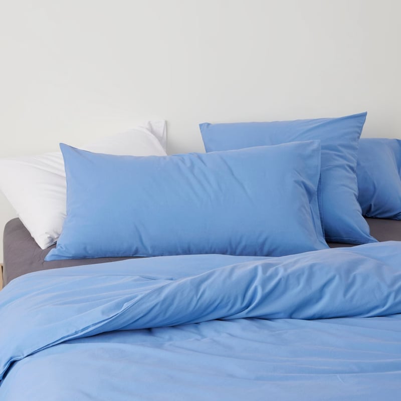 Stonewashed Cotton French Blue Quilt Cover Separates