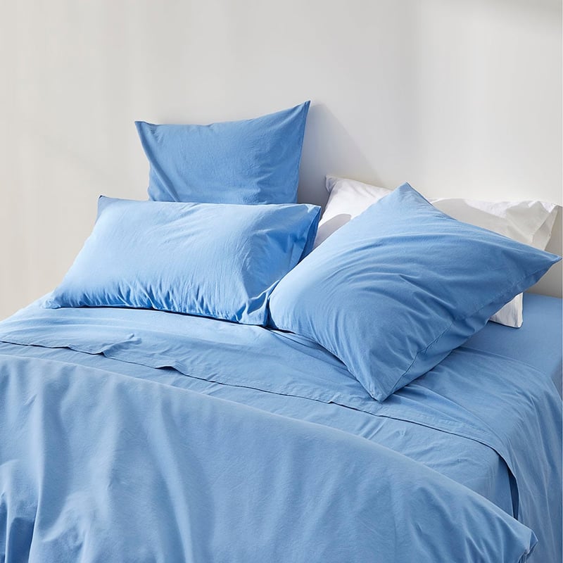 Stonewashed Cotton French Blue Quilt Cover Separates