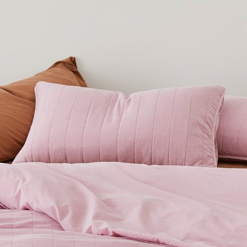 Bronte Quilted Mauve Pillowcases