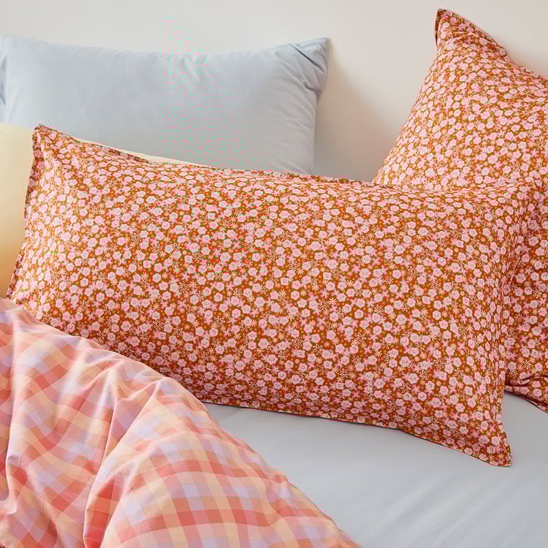 Sunset Paprika Floral Pillowcases