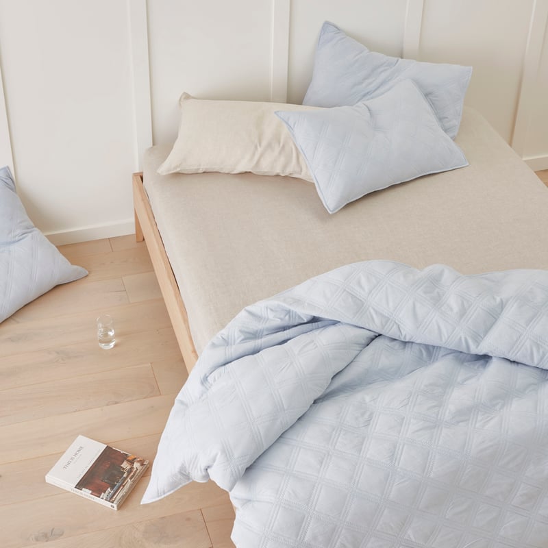 Smith Quilted Blue Chambray Quilt Cover Separates