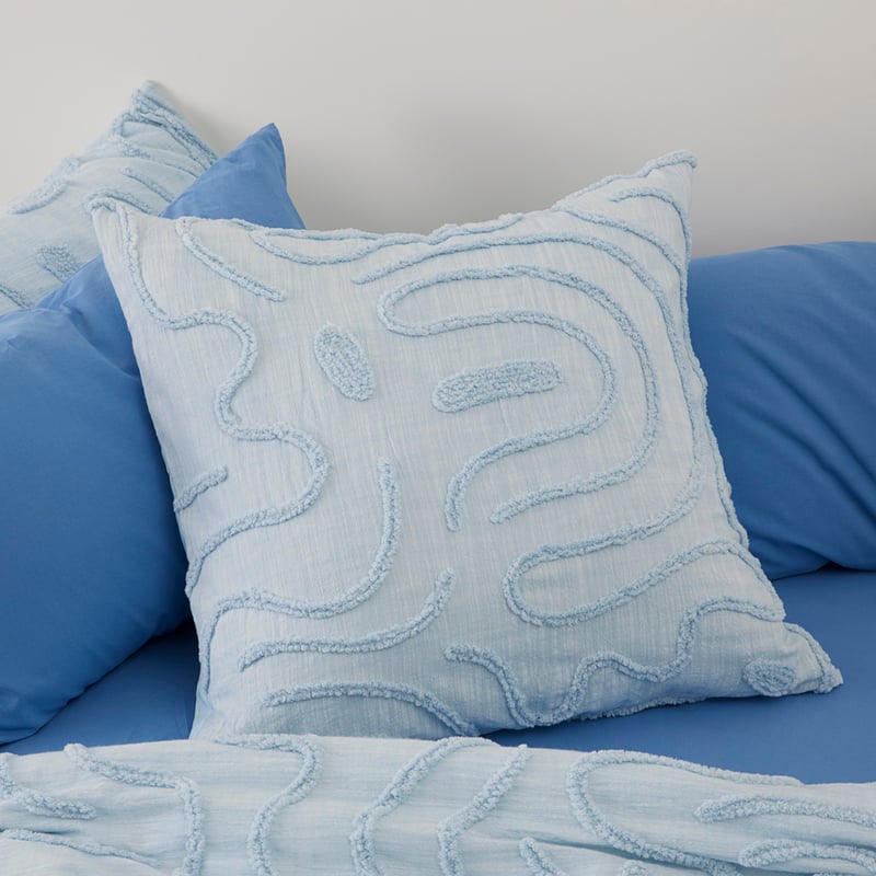 Swirl Sky Blue Tufted Pillowcases