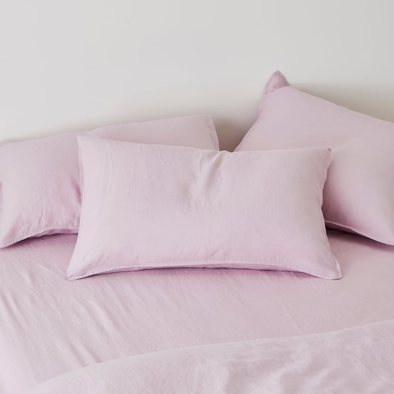 Vintage Washed Linen Mauve Pillowcase