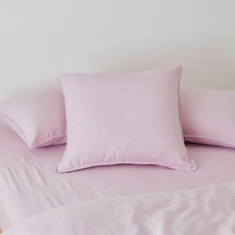 Vintage Washed Linen Mauve Pillowcase