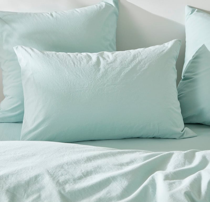 Stonewashed Cotton Mint Quilt Cover Separates