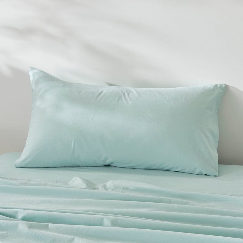 Stonewashed Cotton Mint Quilt Cover Separates