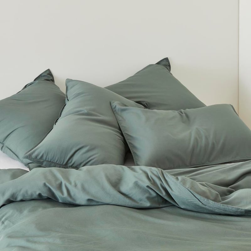 Bamboo Linen Twin Needle Cypress Quilt Cover Separates