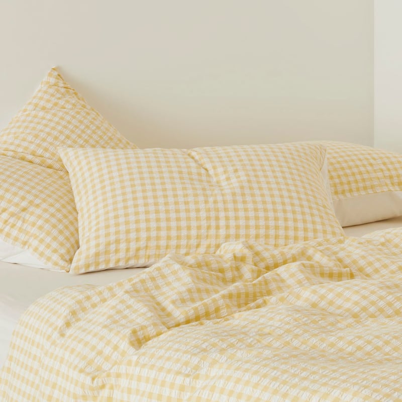 Talia French Butter Check Quilt Cover Set + Separates