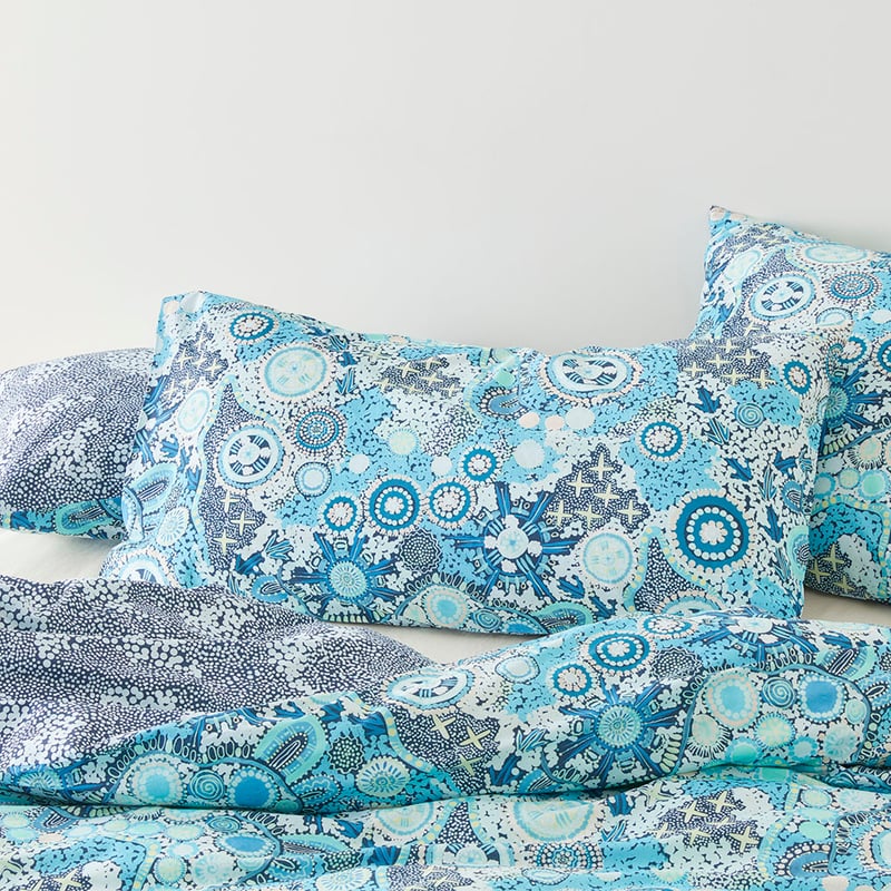 Cungelella Kalkatungu Blue Quilt Cover Set + Separates