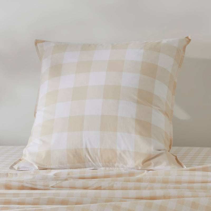 Stonewashed Cotton Printed Sand Gingham Sheet Separates