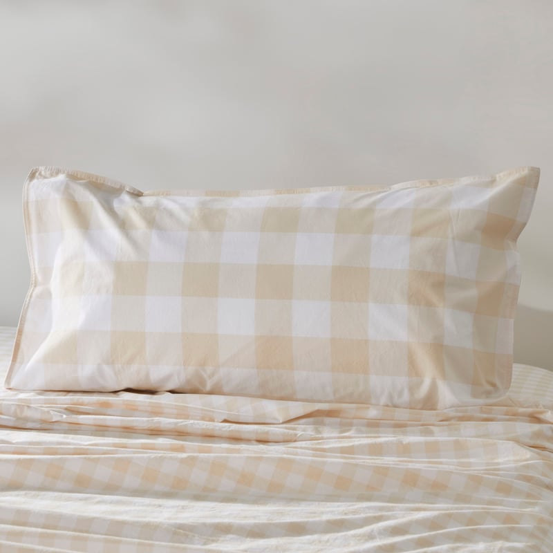 Stonewashed Cotton Printed Sand Gingham Sheet Separates
