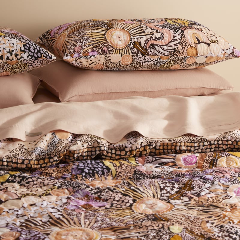 Cungelella Yamamillah Pink Earth Quilted Quilt Cover Separates