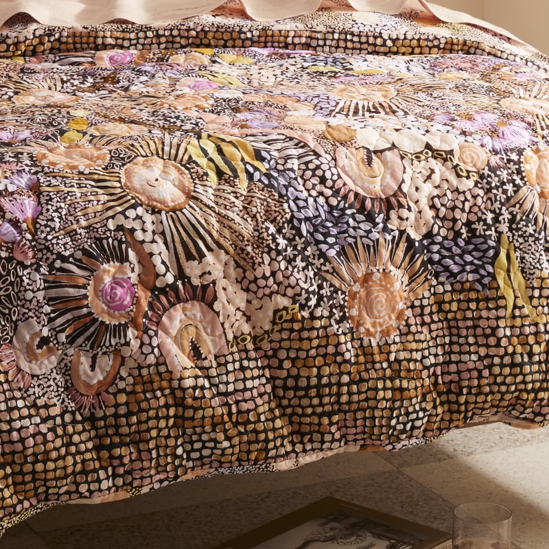 Cungelella Yamamillah Pink Earth Quilted Quilt Cover Separates