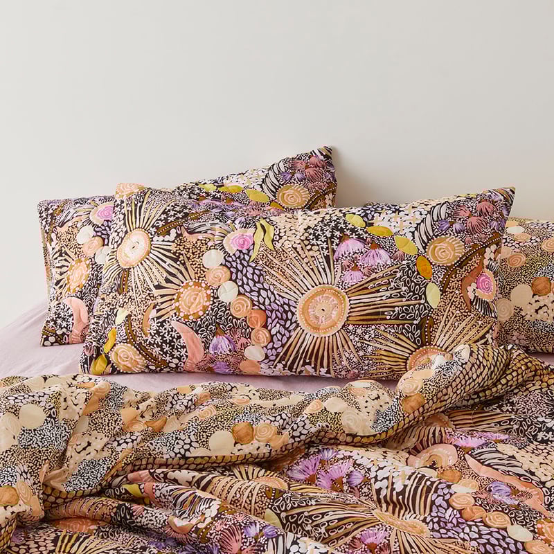 Cungelella Yamamillah Pink Earth Quilted Pillowcases