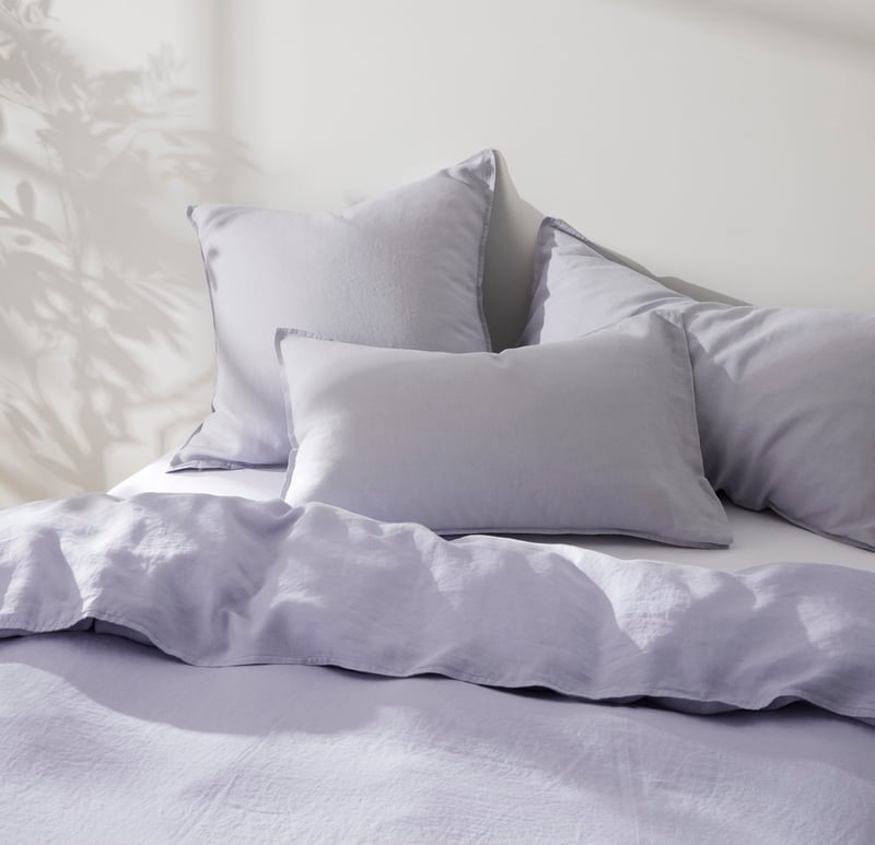 Vintage Washed Linen Lilac Hint Pillowcases