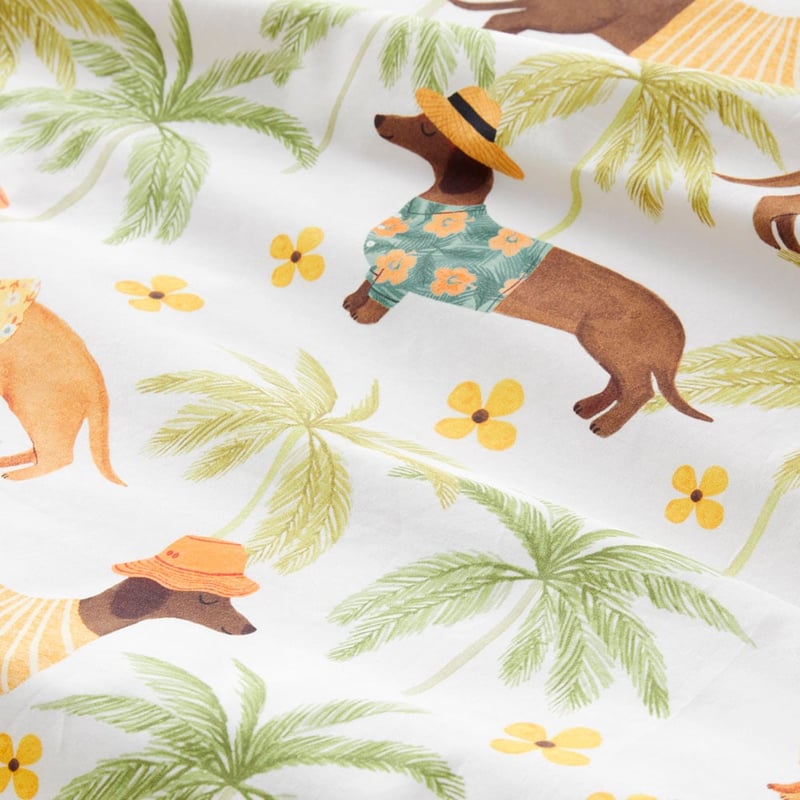Summertime Dachshund Green Pillowcases