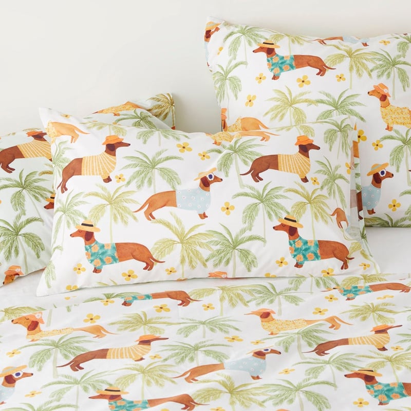 Summertime Dachshund Green Quilt Cover Set + Separates