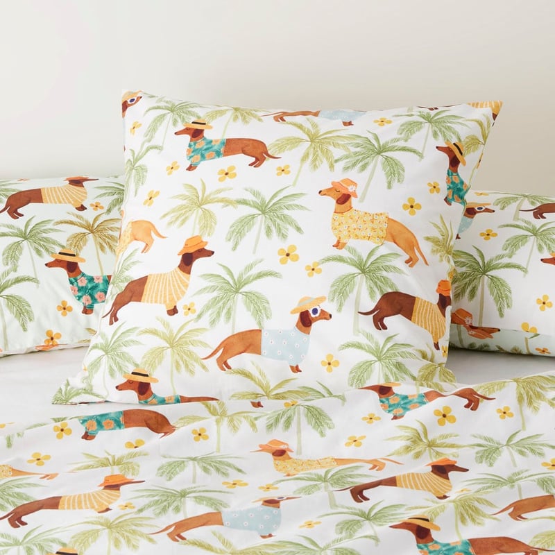 Summertime Dachshund Green Pillowcases