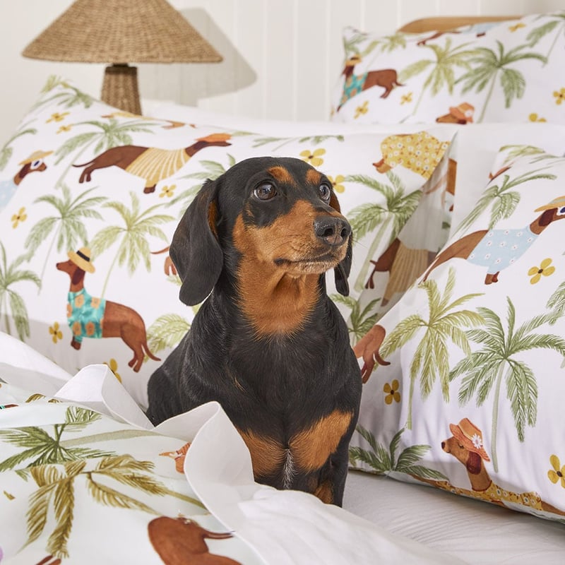 Summertime Dachshund Green Quilt Cover Set + Separates