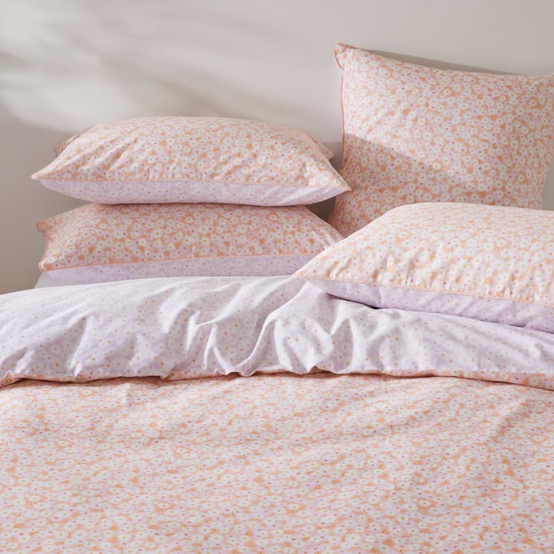Daisy Meadow Peach Quilt Cover Set + Separates