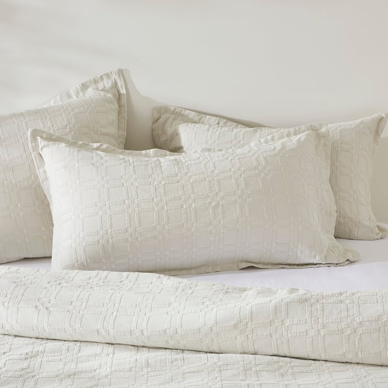Portland Matelasse Oat Marle Pillowcases