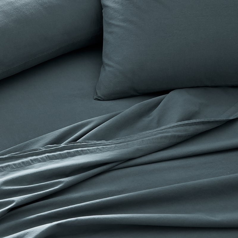 Stonewashed Cotton Dark Slate Sheet Separates