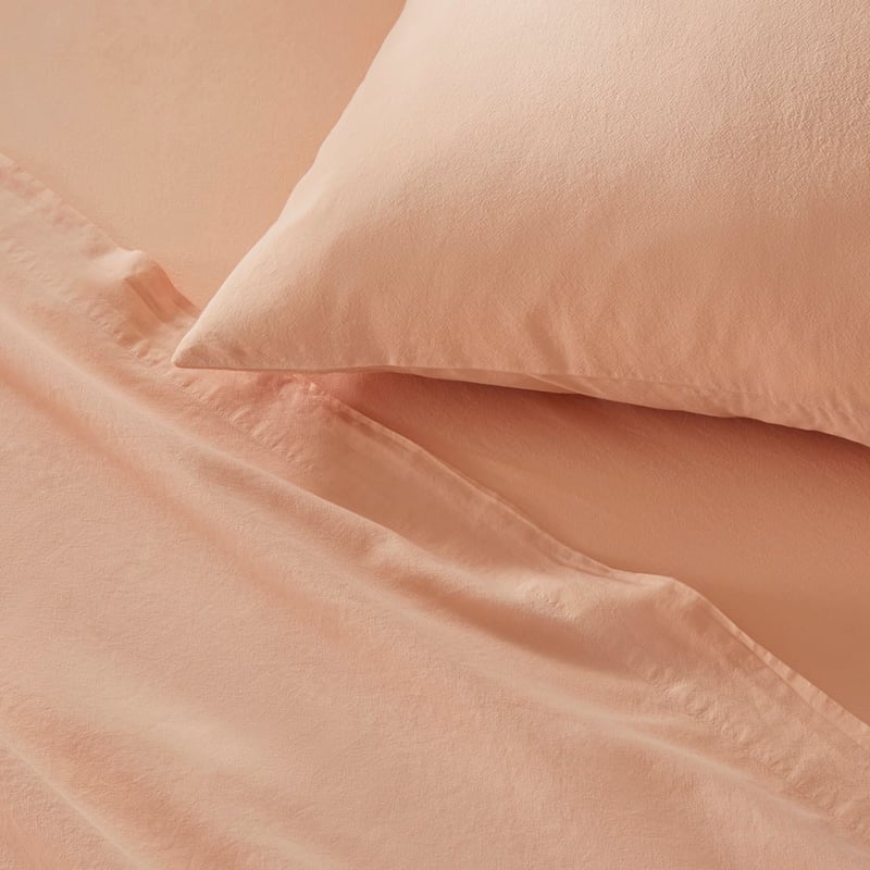 Stonewashed Cotton Pale Peach Sheet Separates