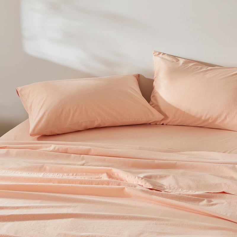 Stonewashed Cotton Pale Peach Sheet Separates
