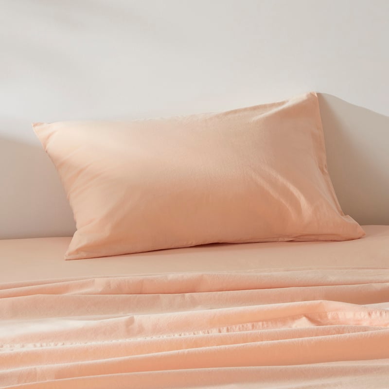 Stonewashed Cotton Pale Peach Sheet Separates